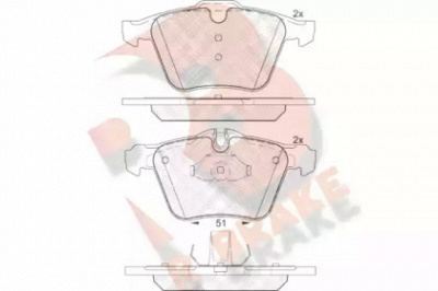 R BRAKE rb1902 -  Комплект тормозных колодок, дисковый тормоз